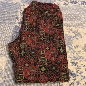 Olive Maroon Black Diamond LulaRoe TC Leggings